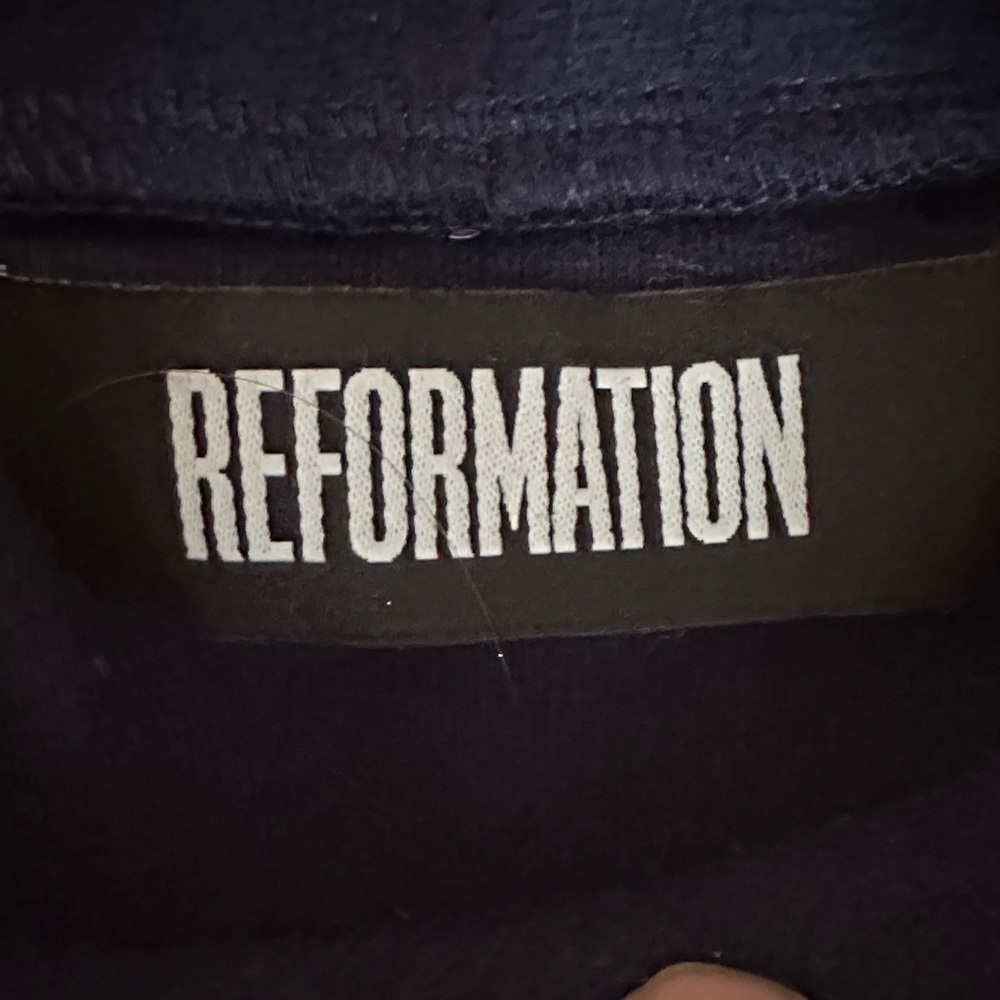Reformation Deep Blue Long Tunic Turtleneck Sweater - Picture 2 of 4